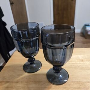 Elegant Blue Goblet Set